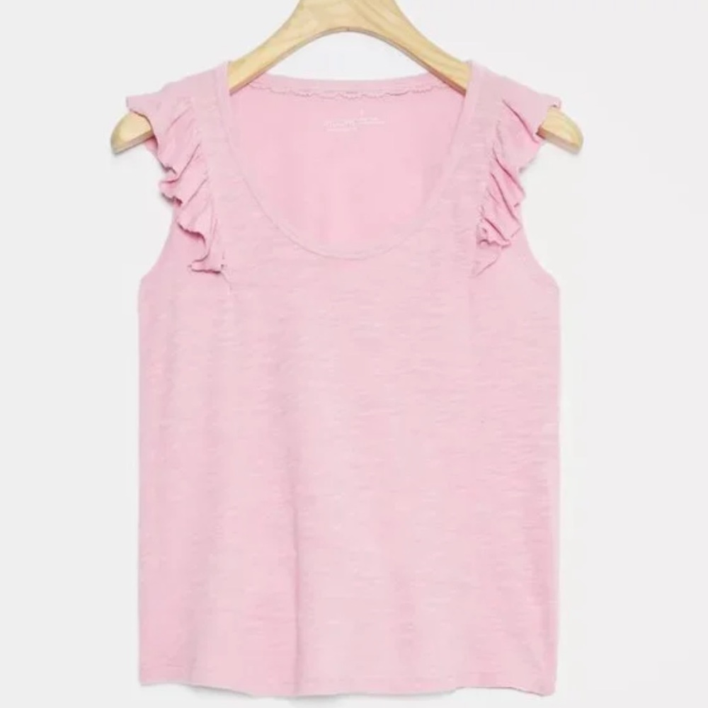 Pilcro Anthropologie Yelena Pink Ruffled Tank
